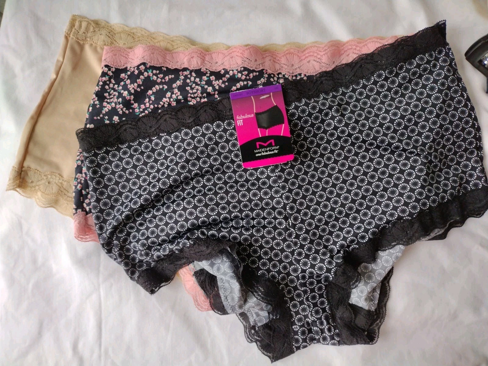 3 PACK MAIDENFORM 2XL ASSORTED COLORS BOYSHORT PANTIES DM3760 FABULOUS FIT NWT
