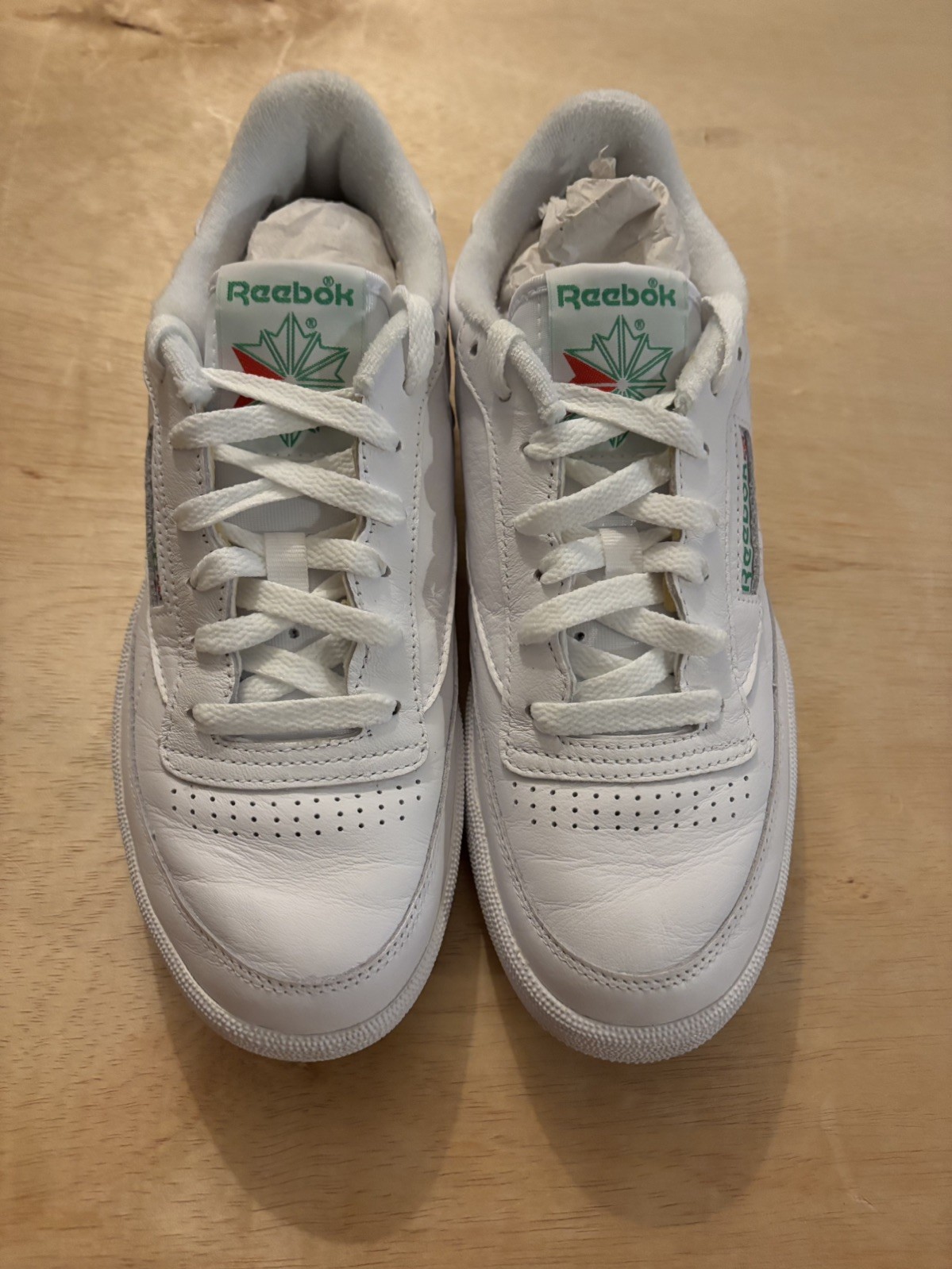 Reebok Classic Club C 85 White/Green Mens Casual Shoes Sneaker Size 8.5