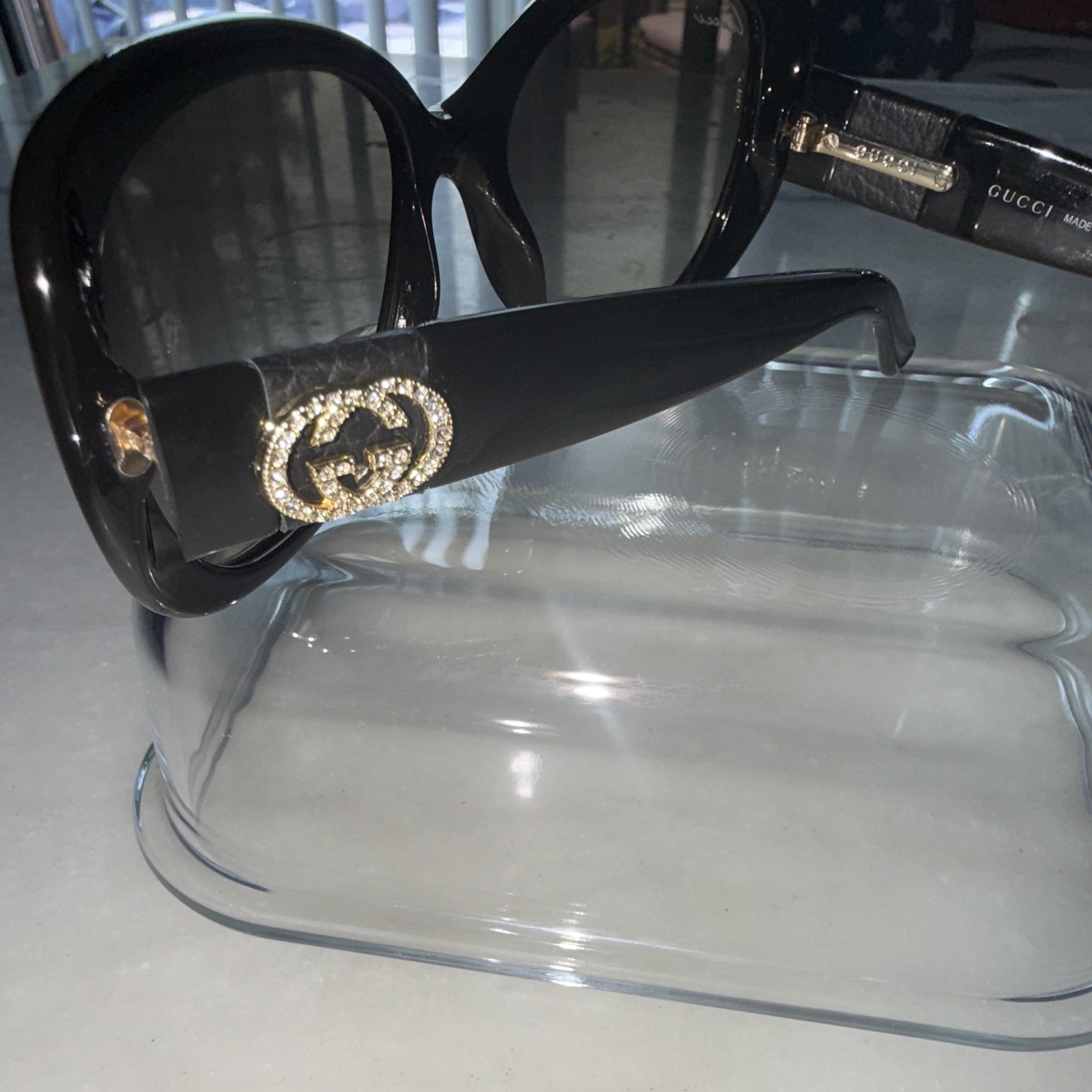 Gucci GG 3490/S Women’s Oversized Cat Eye Sunglasses Black Gray Gradient UV400