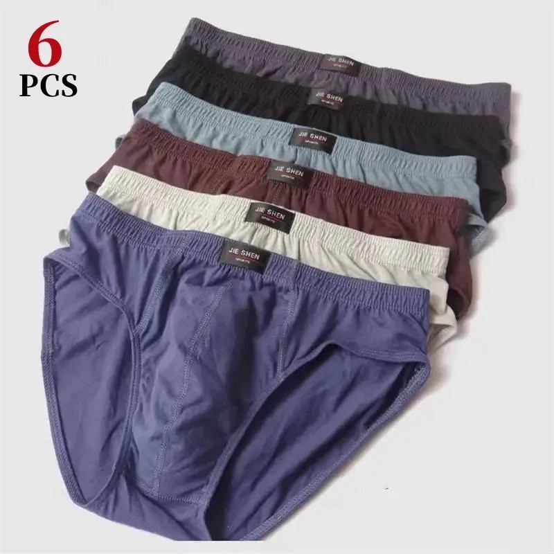 Set de 6 Calzoncillos De Algodón Para Hombre, Ropa Interior Masculina De Calidad
