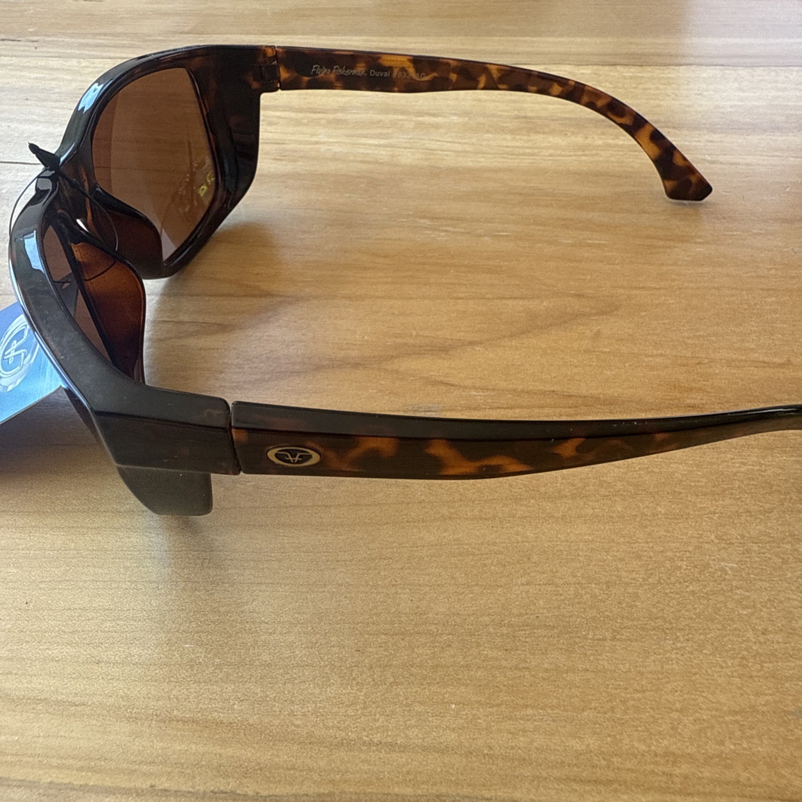 Flying Fisherman Square Duval Polarized Sunglasses Tortoise / Amber Gold mirror