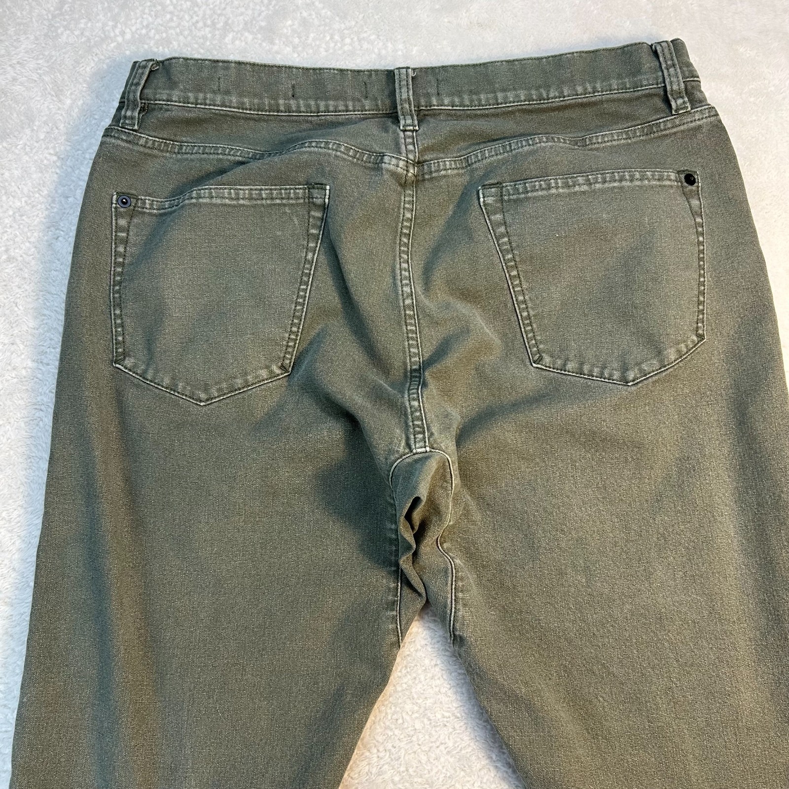 Proof Rover Pants Mens 33×32 Green Stretch Canvas Slim Fit Straight Leg Utility