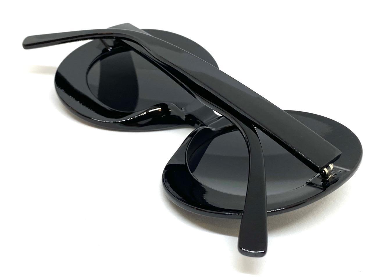 OVERSIZED EXAGGERATED Vintage Retro SUNGLASSES Large Big Funky Round Black Frame