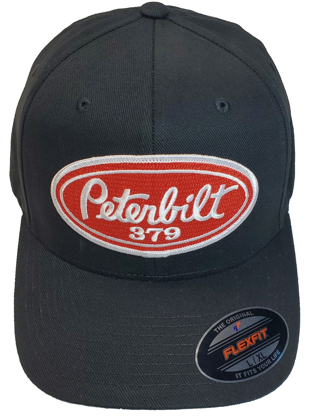 Peterbilt 379 Patch Flexfit 6277 Brushed Twill Hat / Black XXL