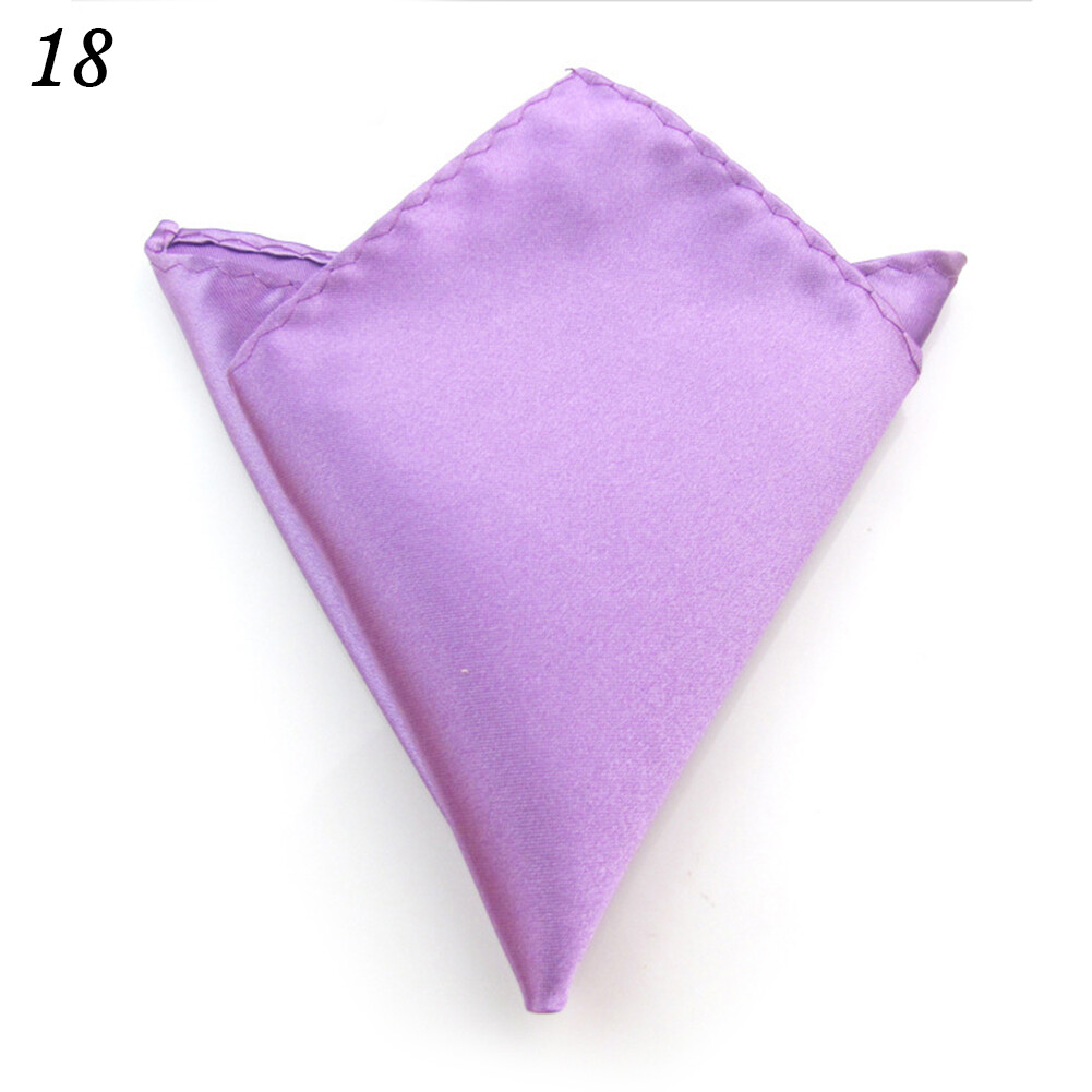 4Pcs Plain Pocket Square Wedding Mens Satin Solid Handkerchief Hanky Jacket Suit