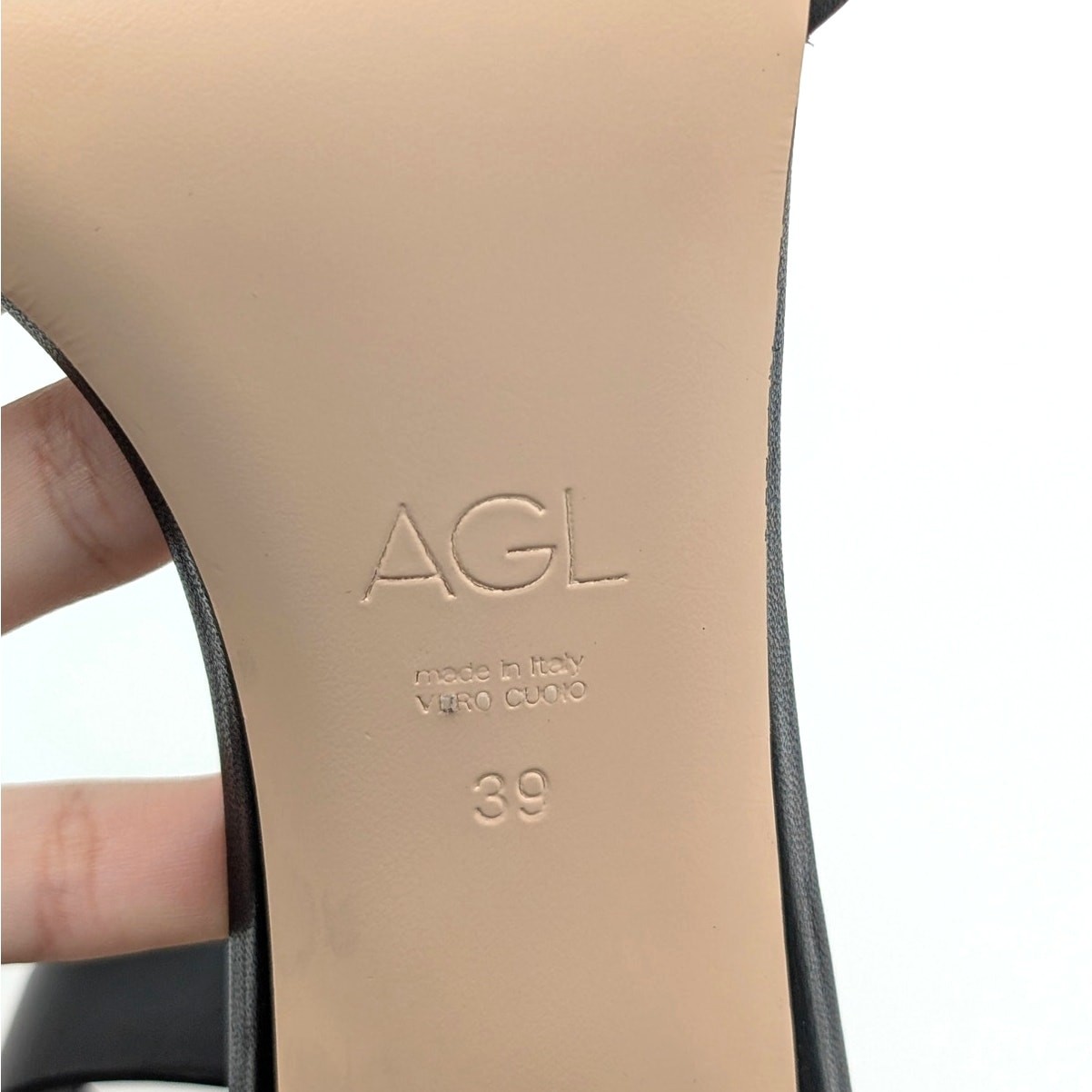 AGL Gala Block Heel Ankle Strap Sandals Open Toe Women’s Black Size US9 EU39