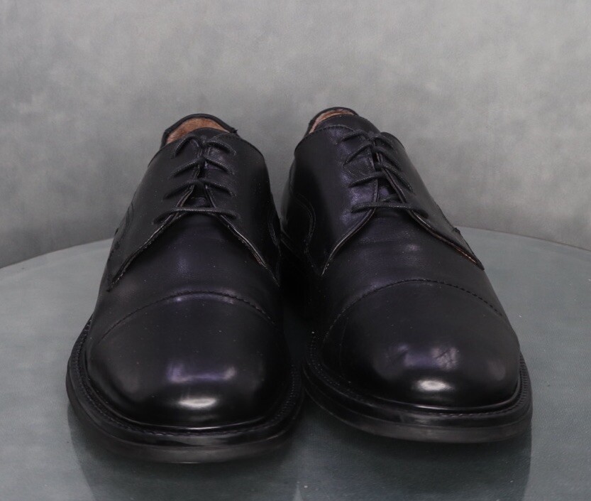 Bostonian Cap Toe Black Leather Dress Shoes Men’s Size 11.5 Made In Italy