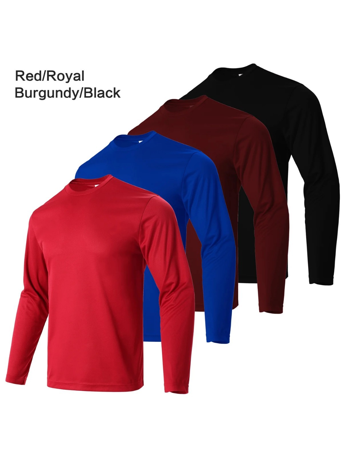 Men’s Long Sleeve Performance Shirt Quick Dry Moisture Wicking Active Tee