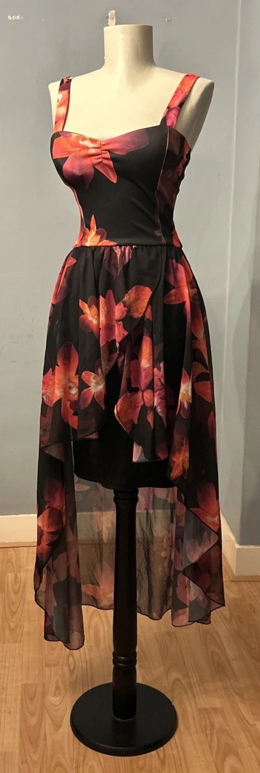 Quiz Floral Sleeveless Hi Lo Midi Dress Size 6