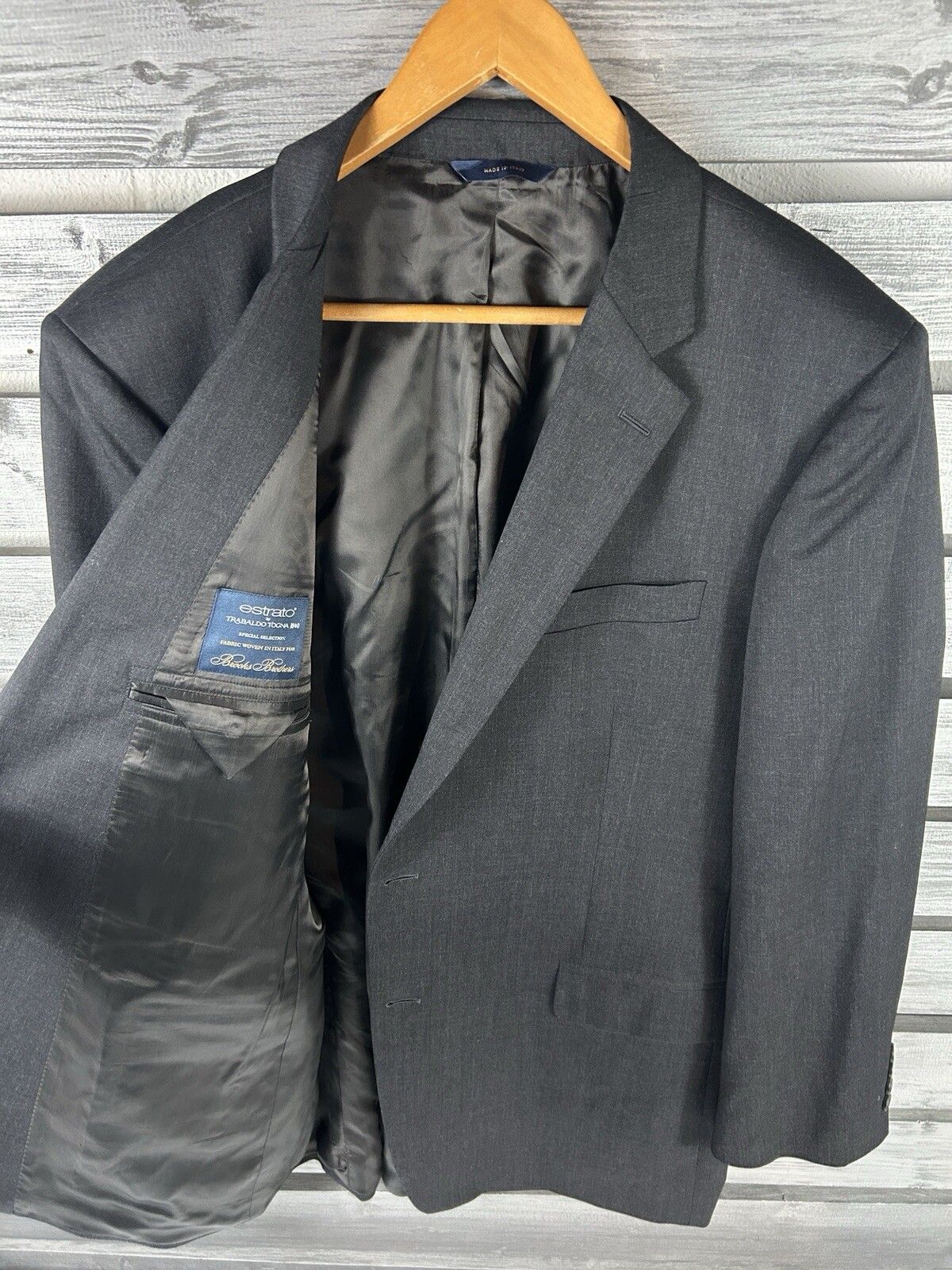 Brooks Brothers Estrato Madison 1818 Wool Sports Coat Blazer Jacket Mens 46L/W41