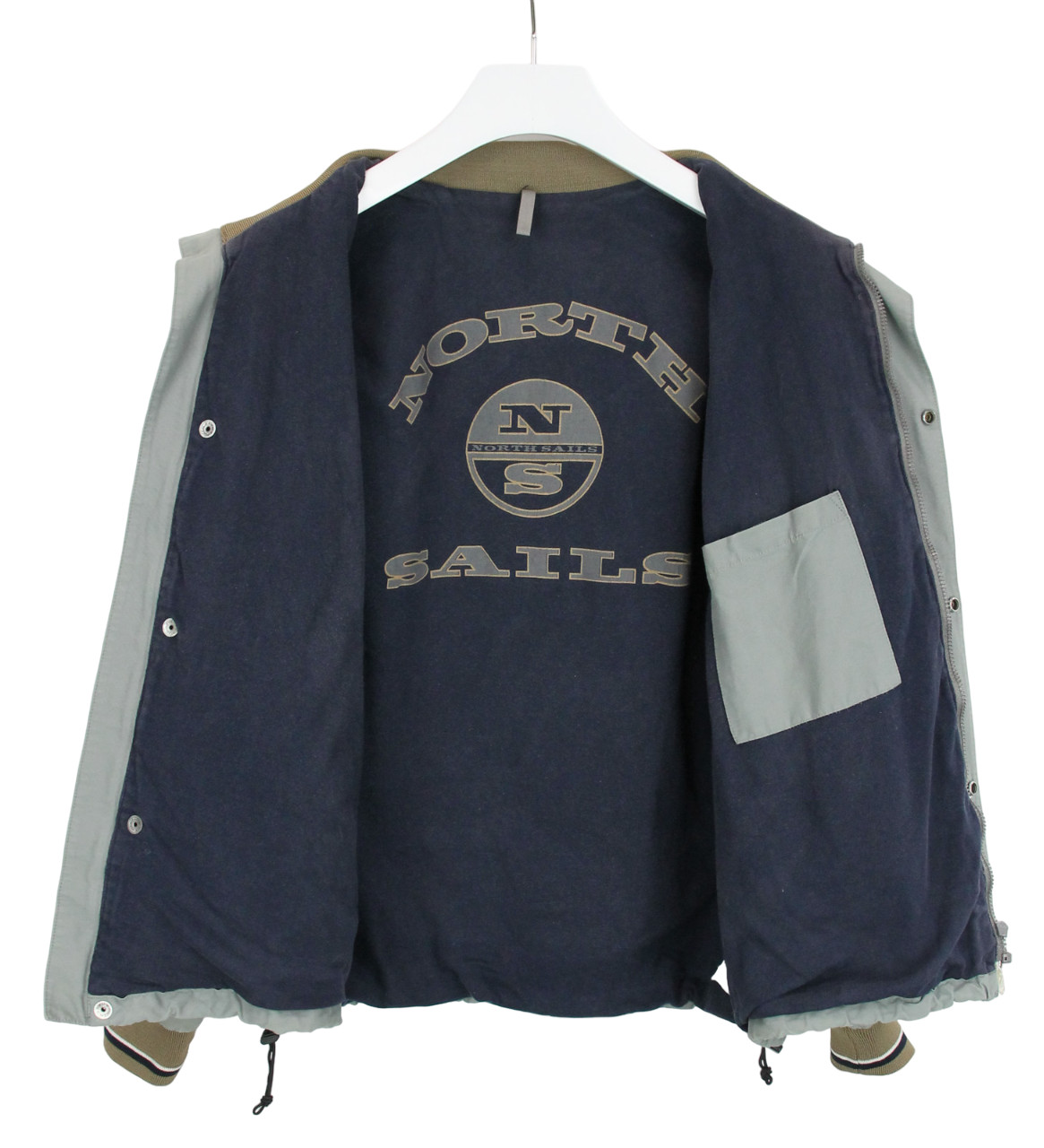 North Sails Jacket Mens XL Zip Up Lace Up Lined High Neck