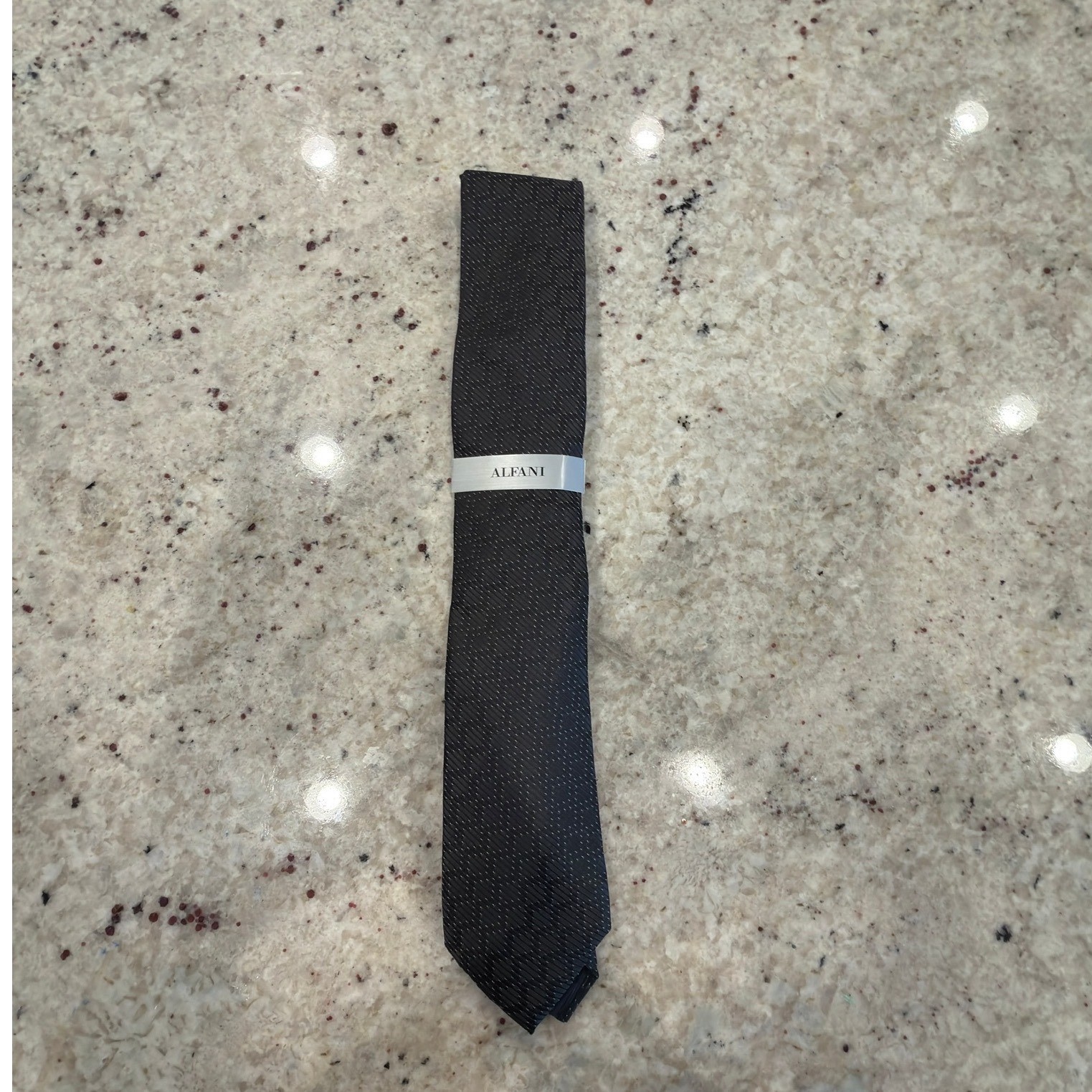 Alfani Men’s Gray Geometric Silk Tie 3.25″ Classic Width NWT