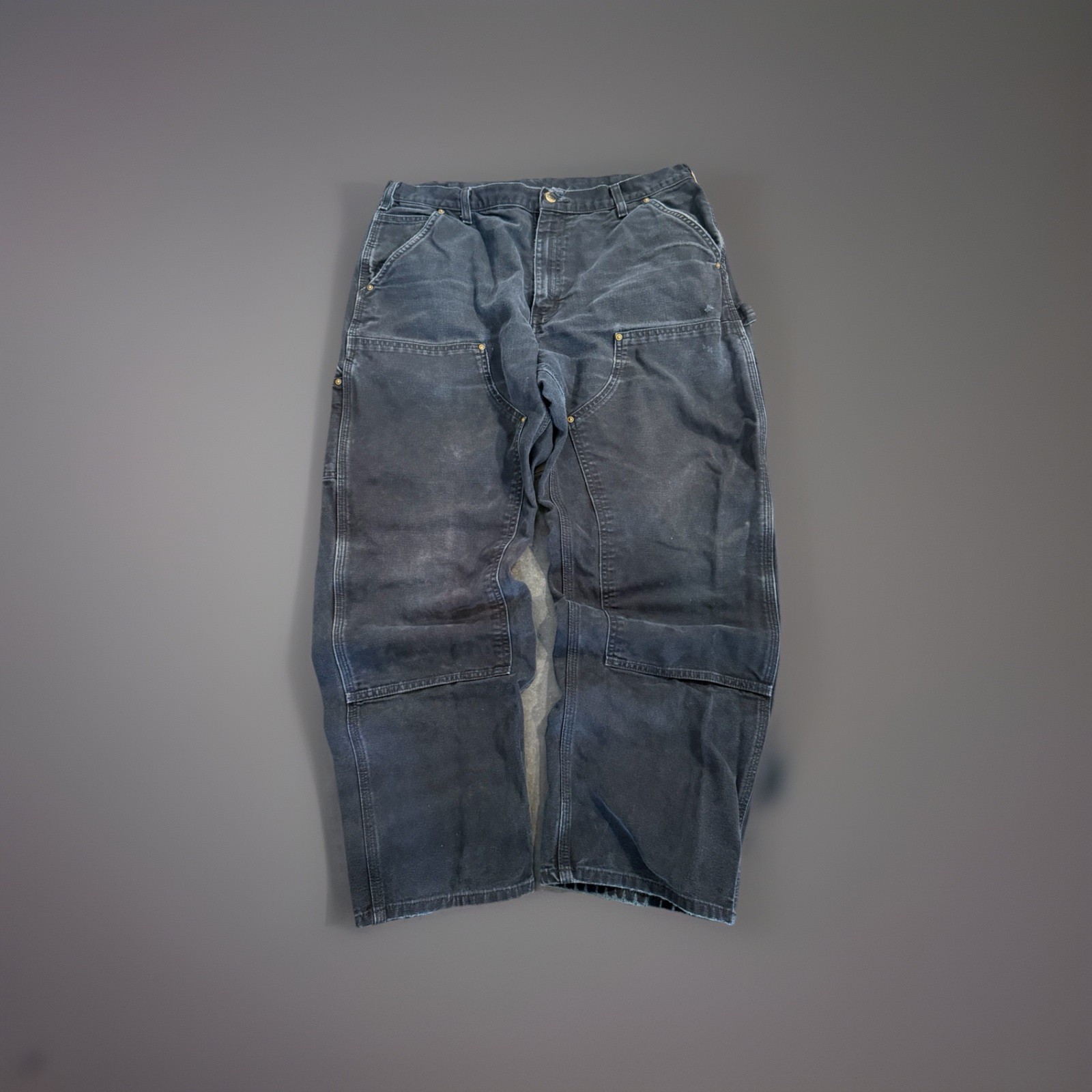 Black Faded Carhartt Men’s Double Knee Size 36×30