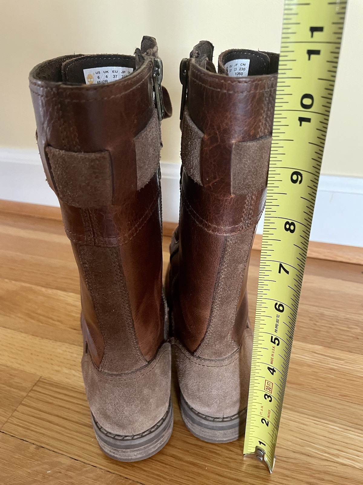 TIMBERLAND Earthkeepers Savin Hill Brown Full Zip Mid Calf Boots Size 6