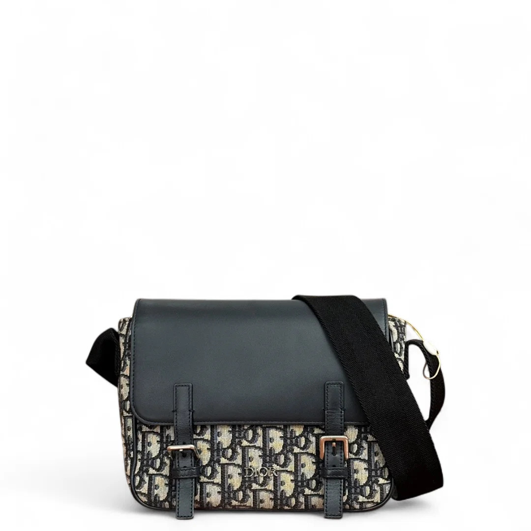 Dior Small Diorcamp Messenger Black Beige Navy Oblique (zz072426k1r)