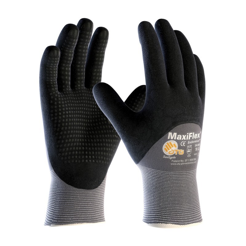 PIP 34-845 MaxiFlex Coated Dotted Palms Foam Nitrile Grip PROTECTIVE WORK GLOVES