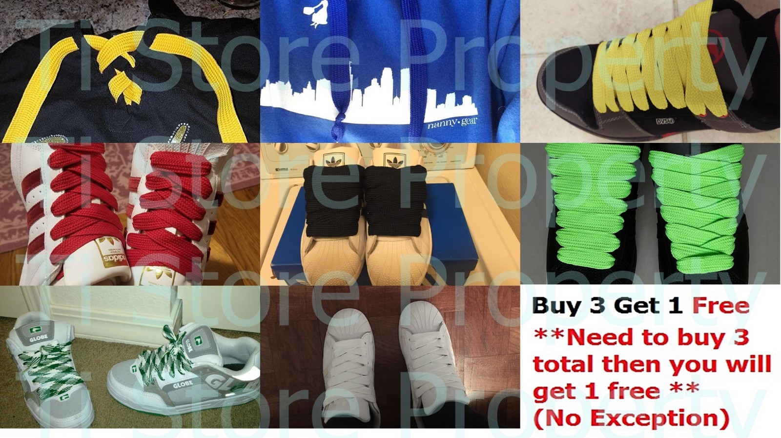 (2 Pairs) FLAT WIDE SHOELACES THICK SHOE LACES 52″ LONG SALE NEW