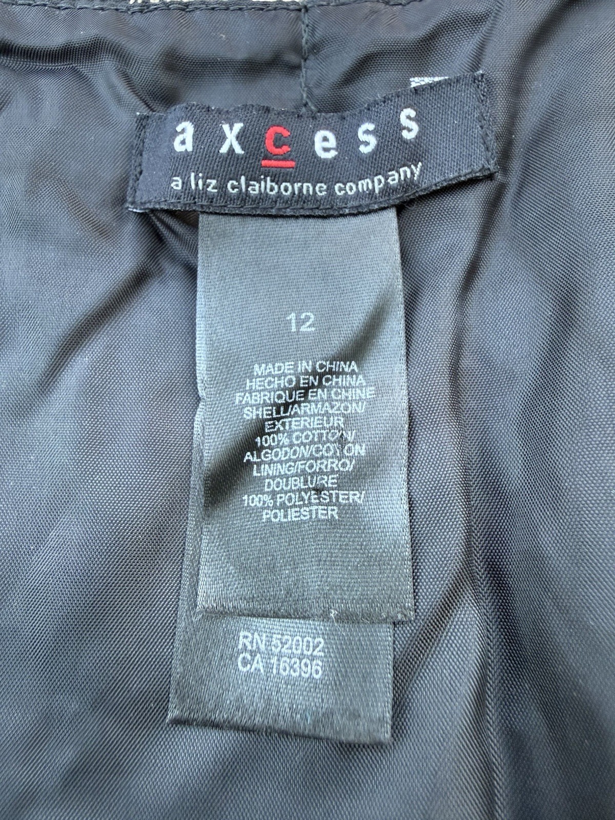 Axcess Black White Embroidered Floral A-Line Knee Length Skirt Size 12 Lined