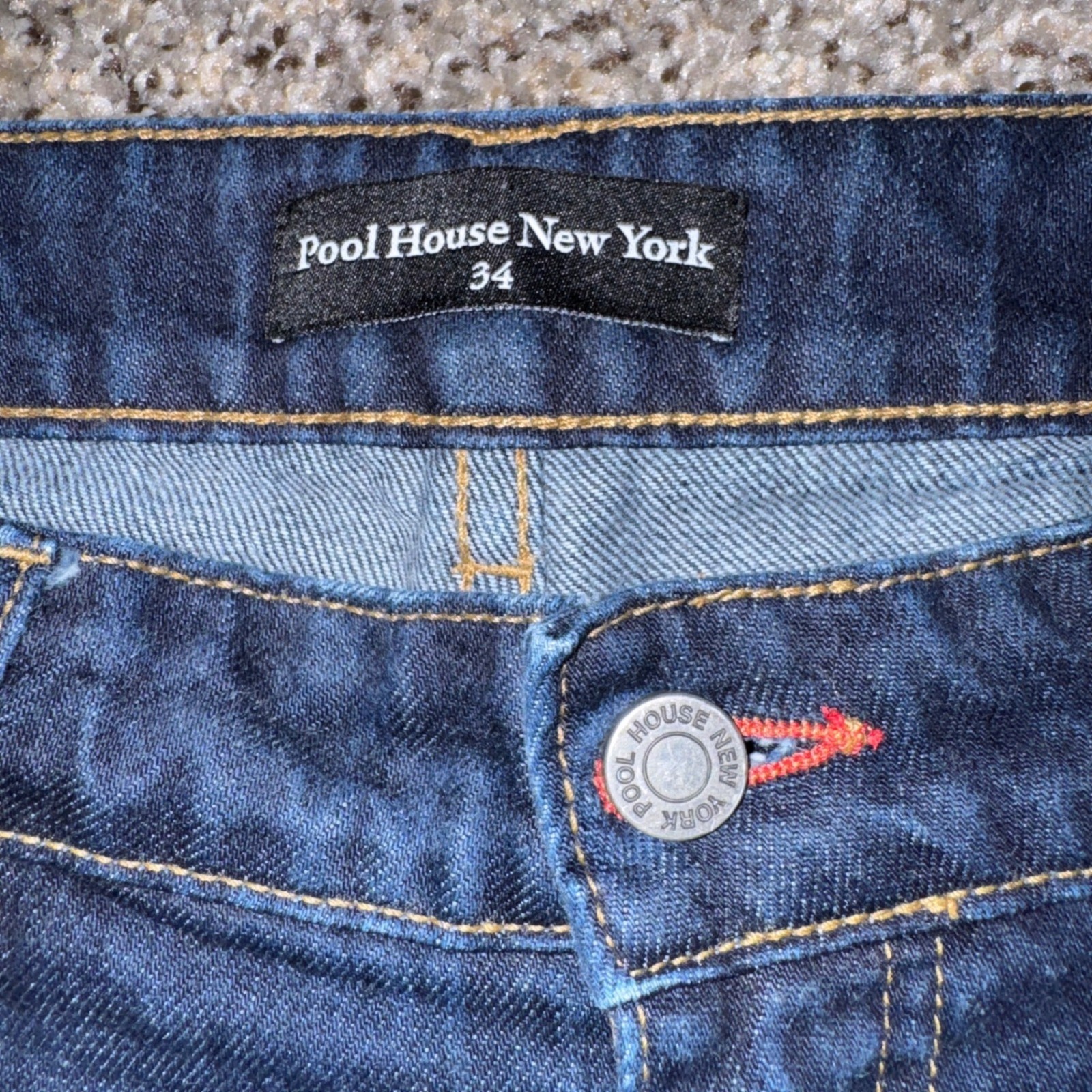 Pool House New York Size 34×32 Twisted Tokyo Raw Indigo Denim Wide Leg Jeans