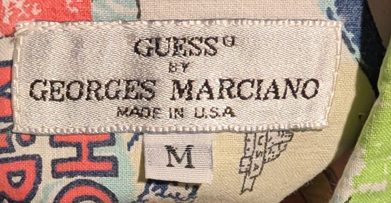 Vintage GUESS USA George Marciano Europe Hotels Button-Up Shirt Oversized Sz M