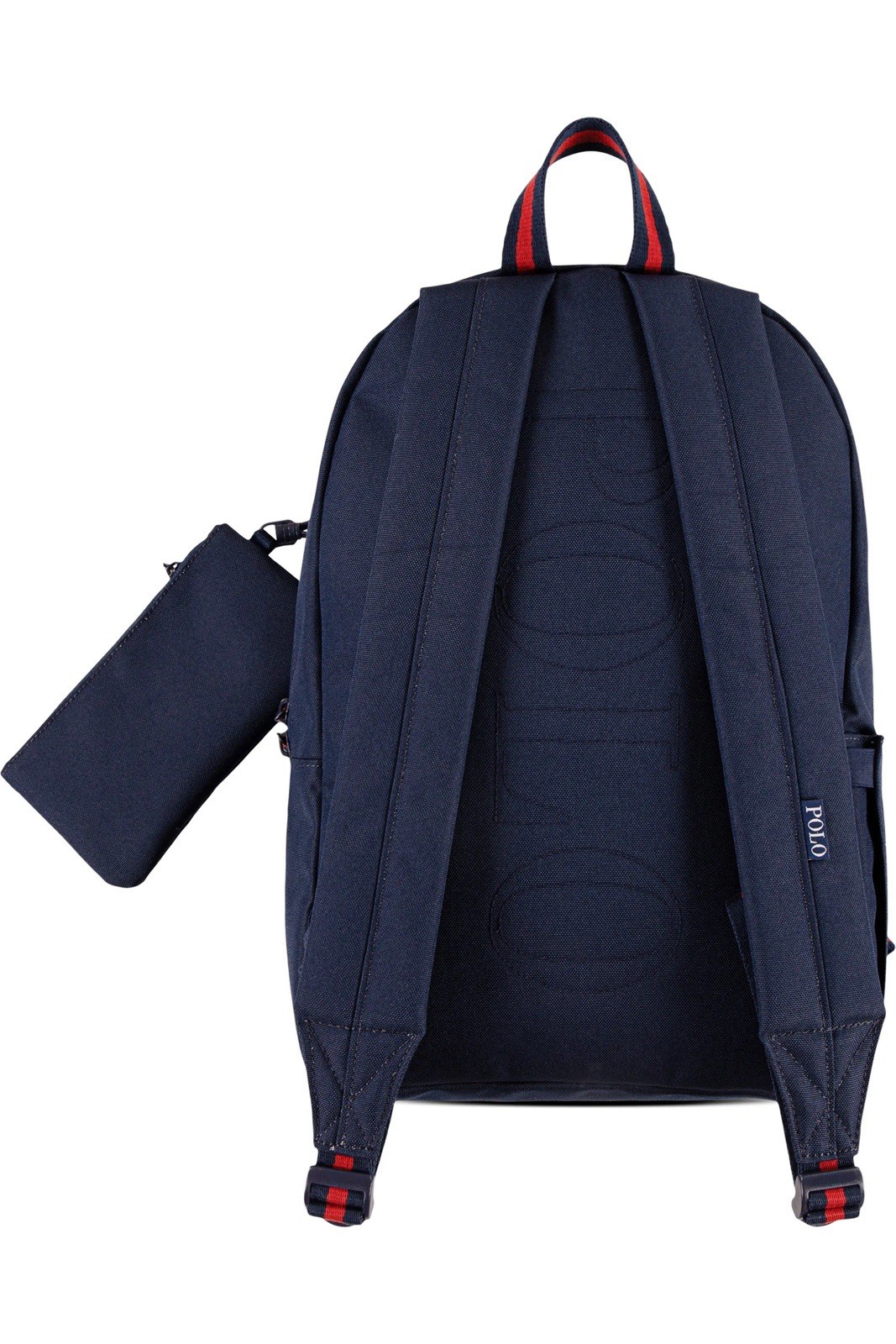 Set Of 3 Pcs., Polo Ralph Lauren Durable Navy Backpack & Lunch Box &Pencil Pouch