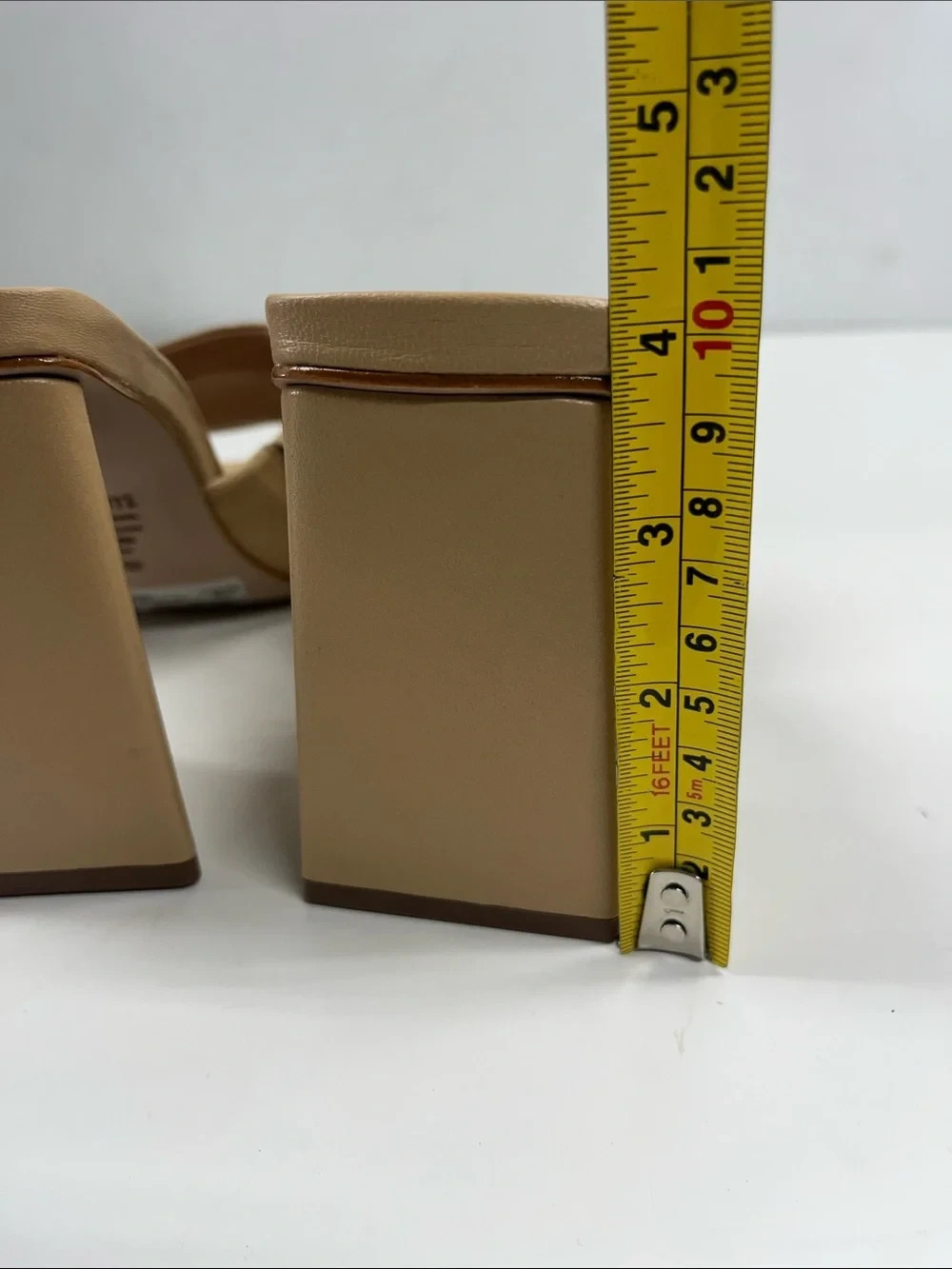 New Schutz Lizah Mule Sandals Square Toe in Light Nude Napa Leather Size 8.5