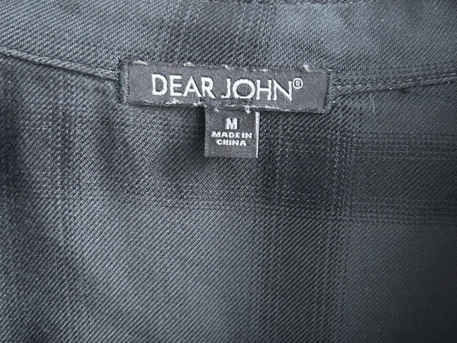 Dear John Button Up Ombre Shirt Med Frayed Hem Drawstring Sleeve Indie Vanguard