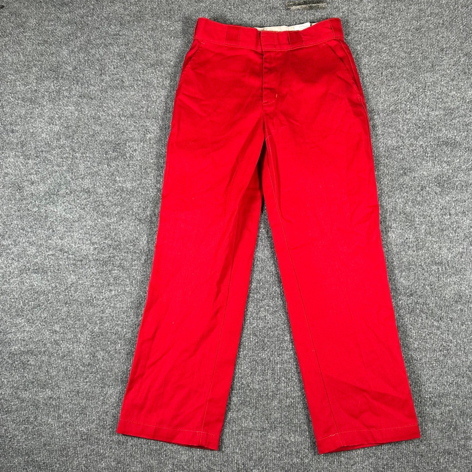 Dickies Pants Mens Size 28×26 Red Straight Leg Flat Front Casual Workwear