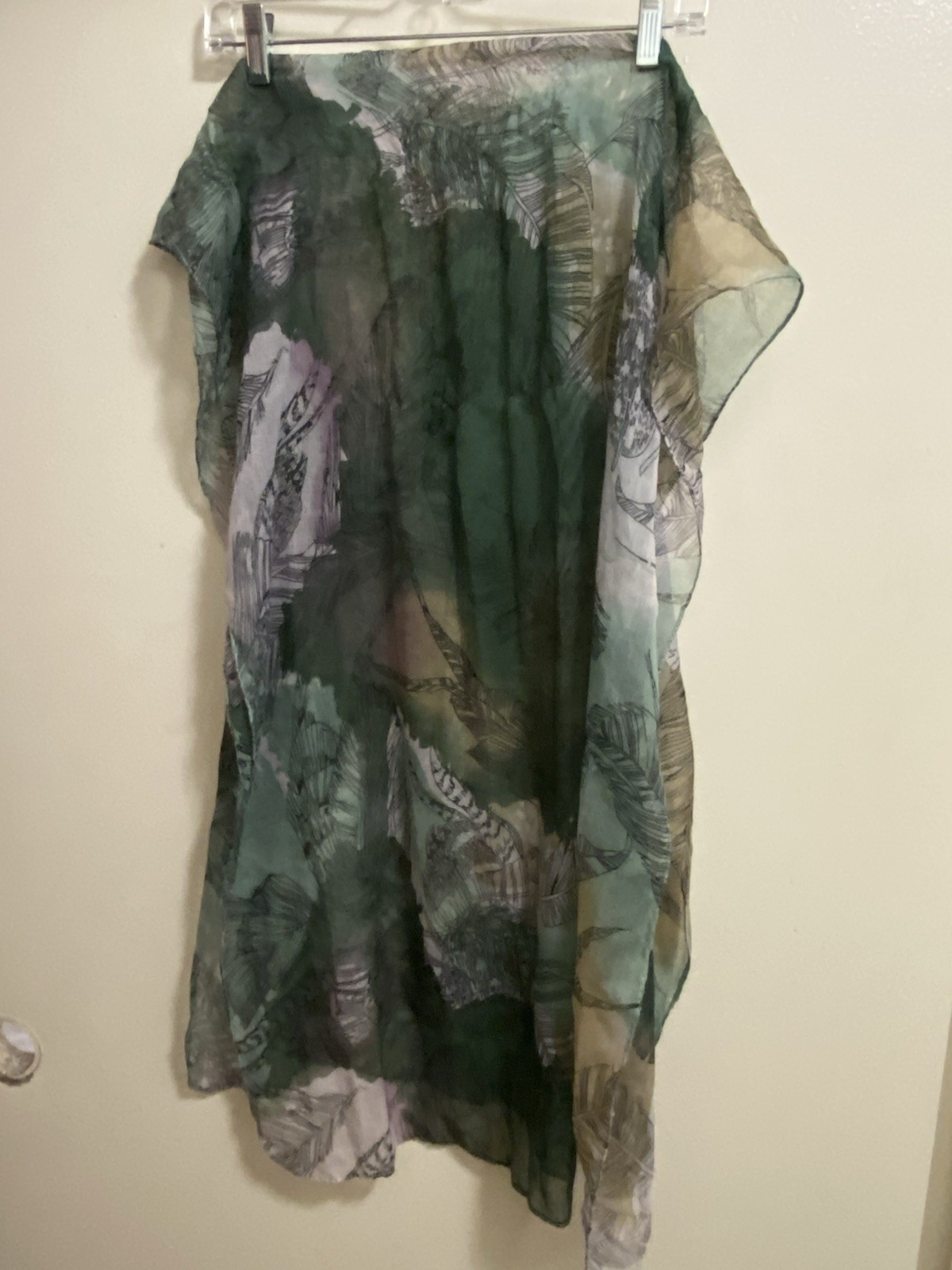 Neck Scarf Green Palm Leaf Tropical Print 70×25 70”L X 25”W Beach