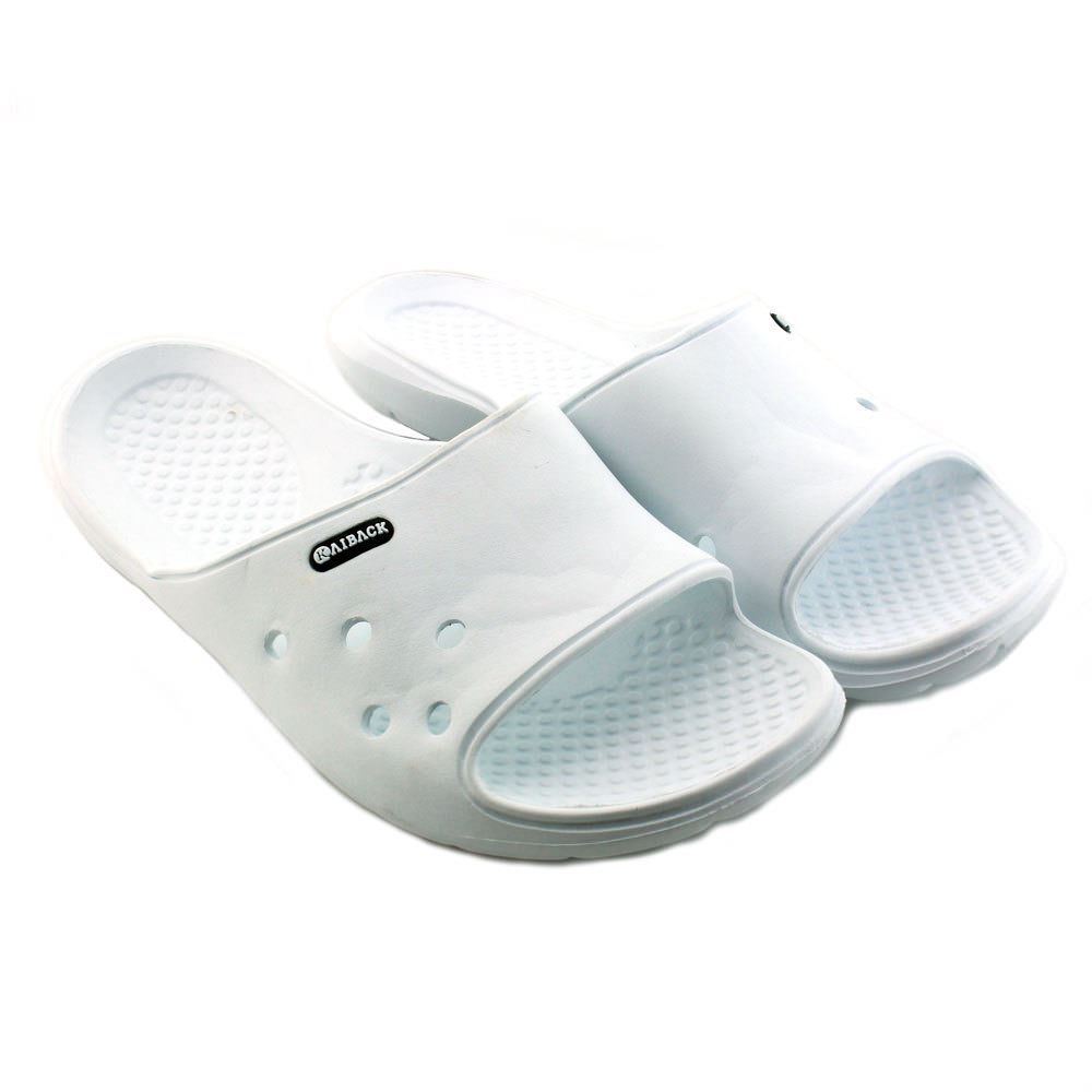 Men’s Kaiback Poolside Slide Shower Shoe – Slip-Resistant White Home Sandal – 9