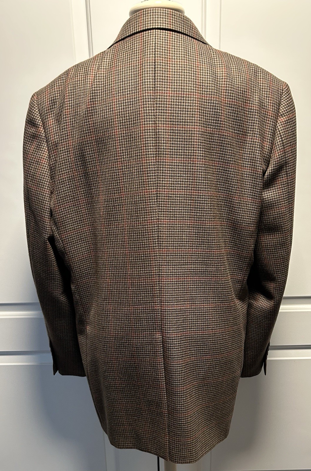 Brooks Brothers Madison Fit Blazer Mens 46L Brown Hounds Tooth Check Tweed