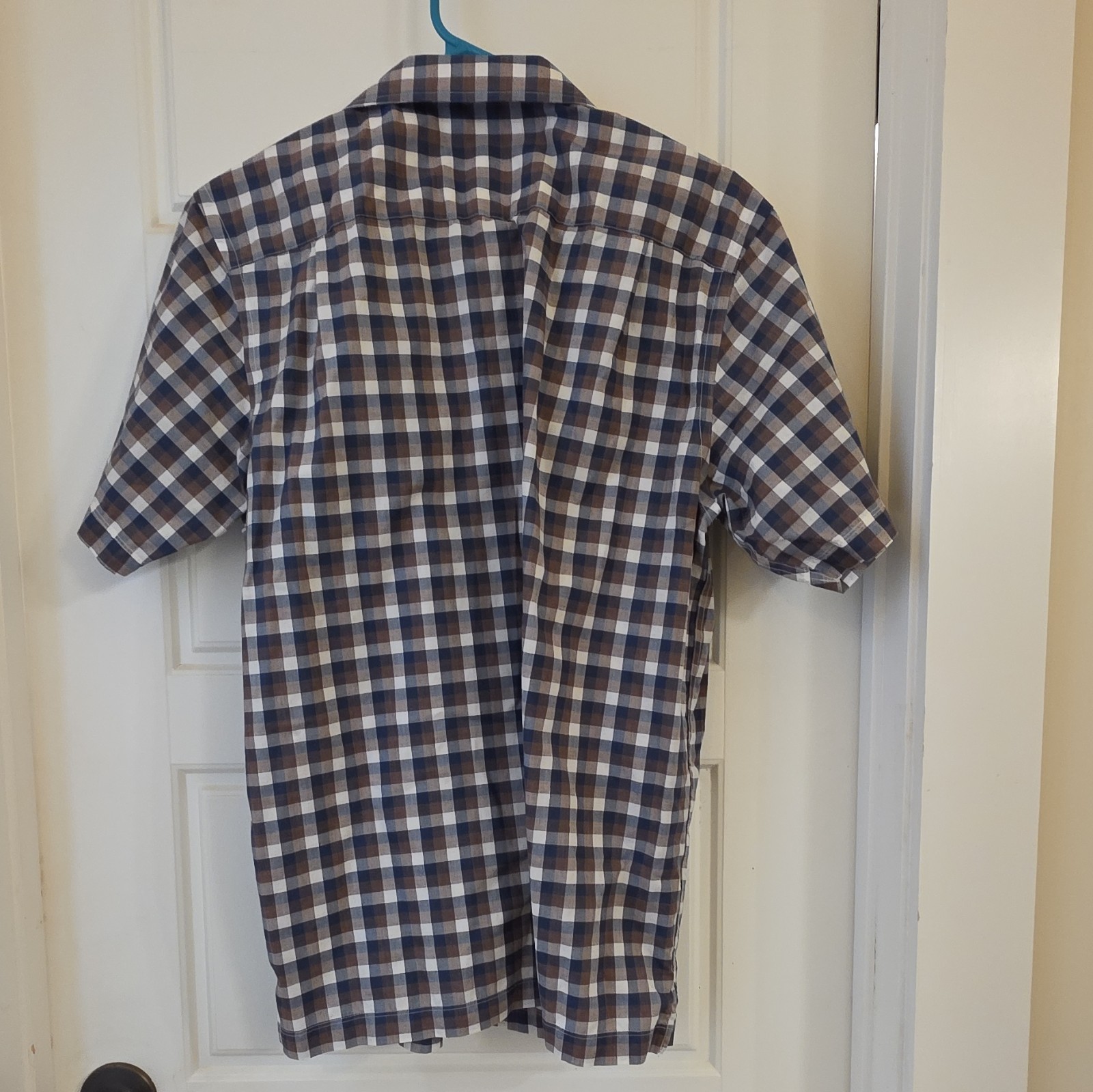 J.S.A. Bank Reserve Men’s M Regular Traditional Plaid Woven Short Sleeve Shirt