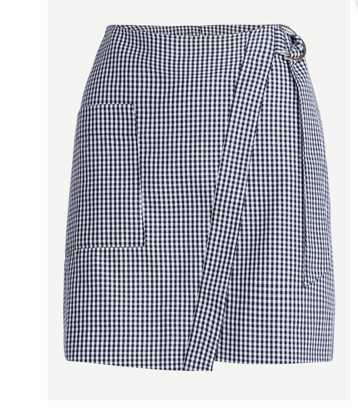 Navy Plaid Skirt Free Assembly Size 10