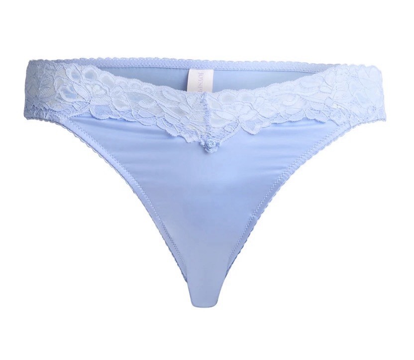 Joyspun White & Blue Satiny Soft Bridal Cheeky Panty Set XS, M, L, XL, 2XL, 3XL