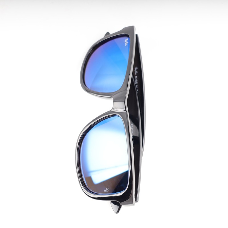 1Pcs R-B Justin RB4165 622/55 Rubber Black Blue Mirror Polarized Sunglasses 54mm