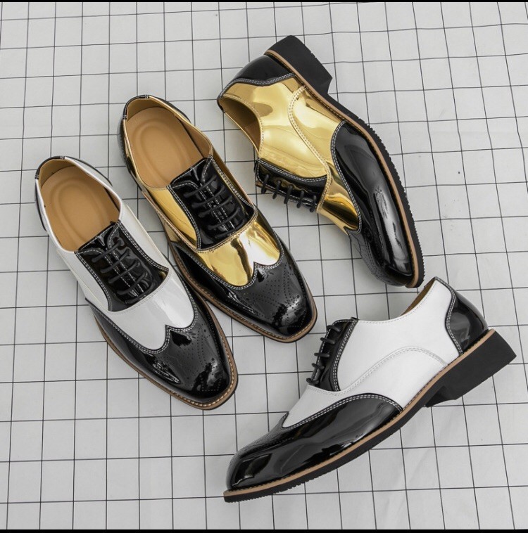 Men’s Brogue Dress Shoes Wingtip Oxford Lace Up Leather Shoes
