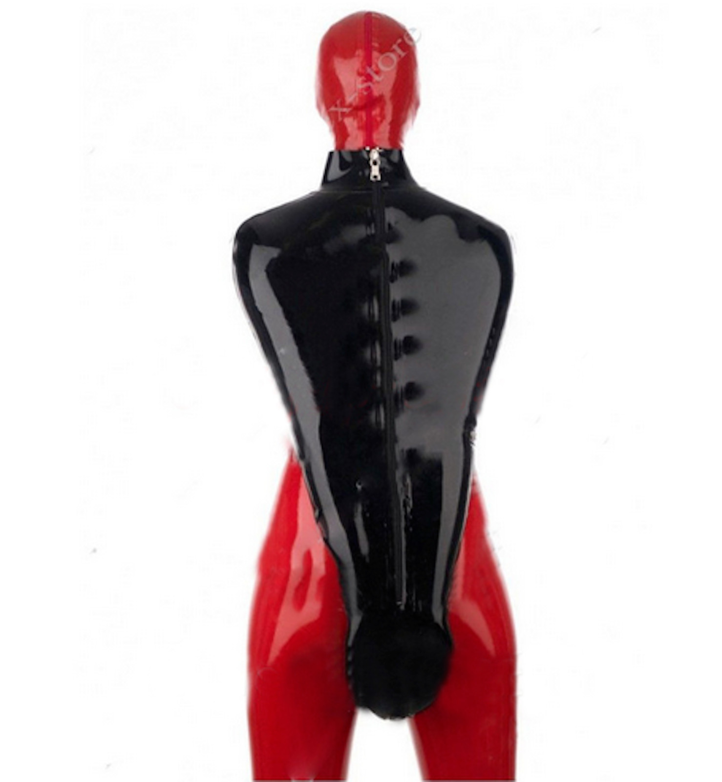 Latex gummi hand catsuit one lock zip handsuit bind up 0.4mm
