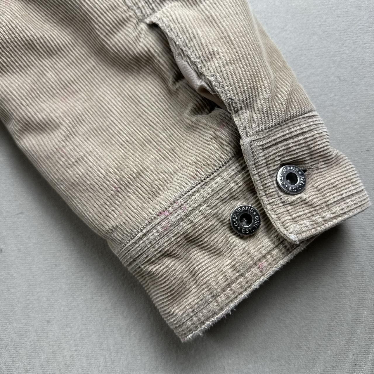 Vintage GAP Jacket Mens Large Beige Corduroy Insulated Quilt Lined Zip Work y2k