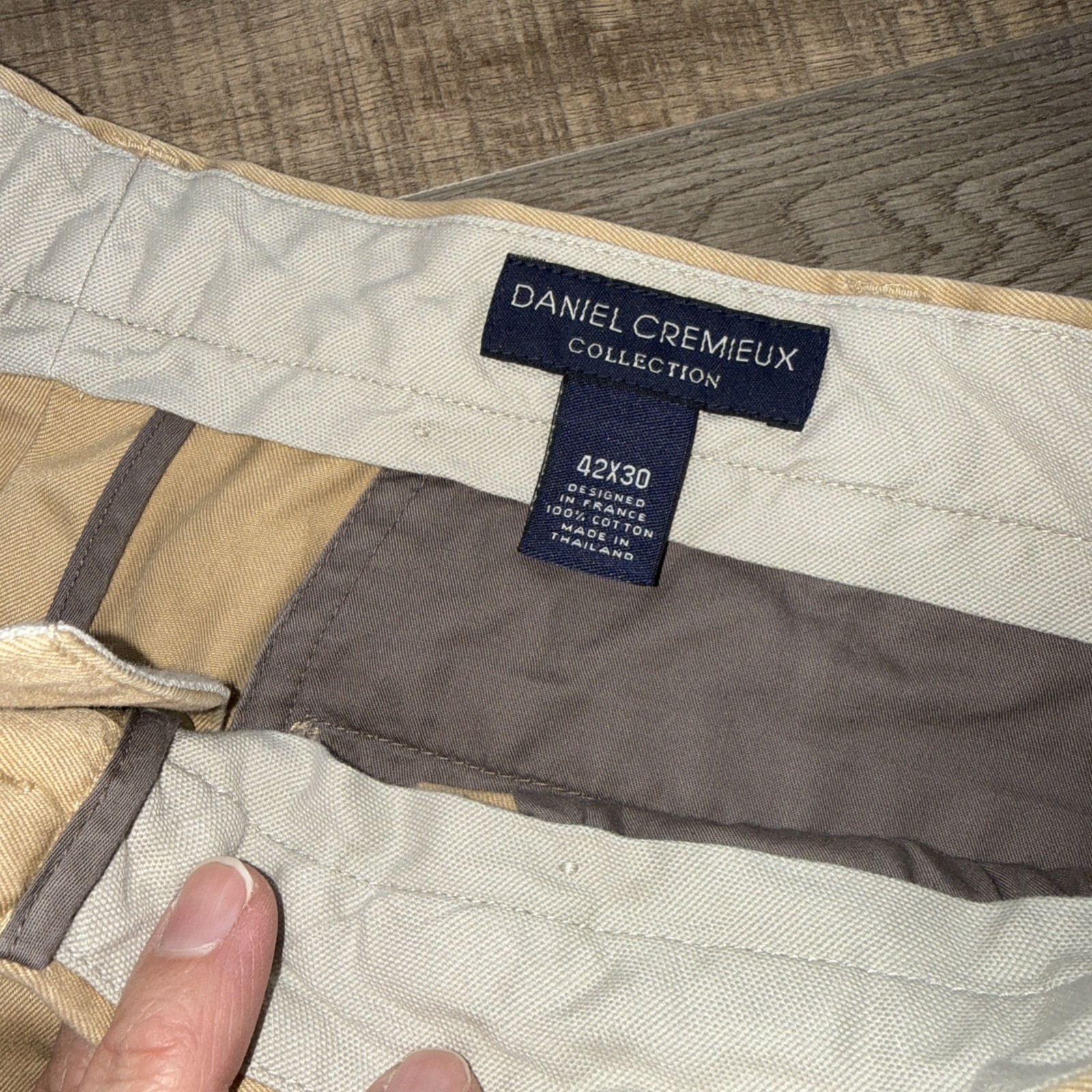 Cremieux Pants Mens 42×30 Beige Pleated Chino Classic Fit Straight Leg Casual