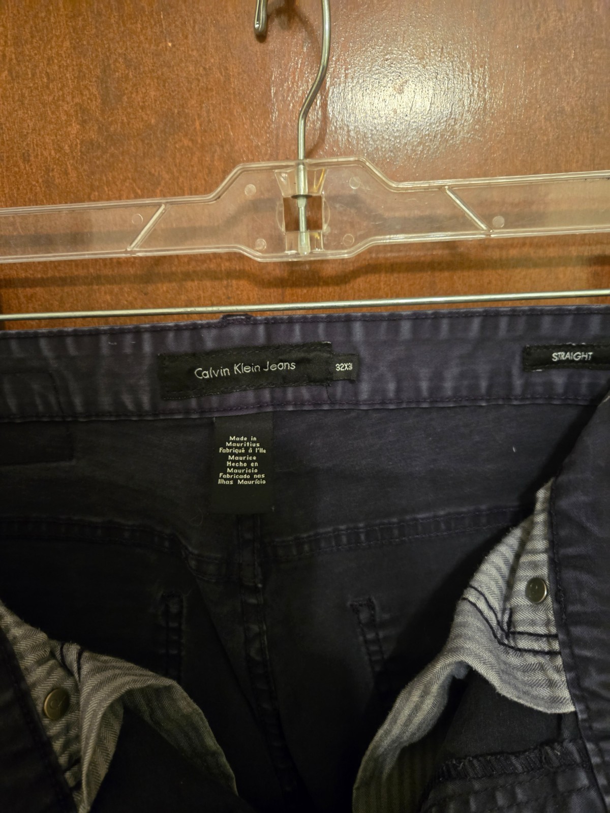 CALVIN KLEIN MENS PANTS STRAIGHT FIT 97% COTTON AND 3% ELASTANE 32WX34L NAVY