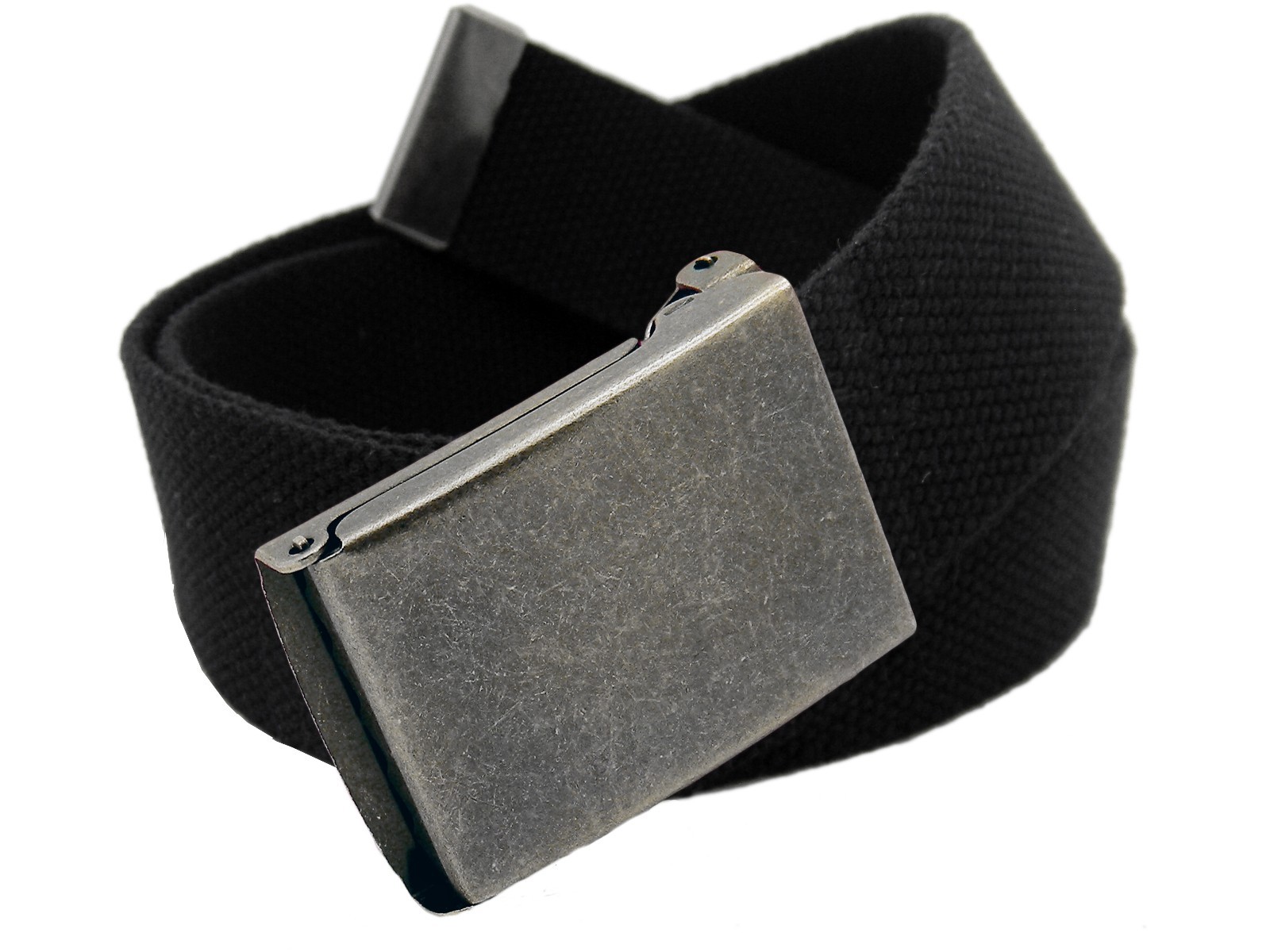 Build A Belt Men’s Antique Silver Flip Top 1.25″ Wide Buckle with Web Belt