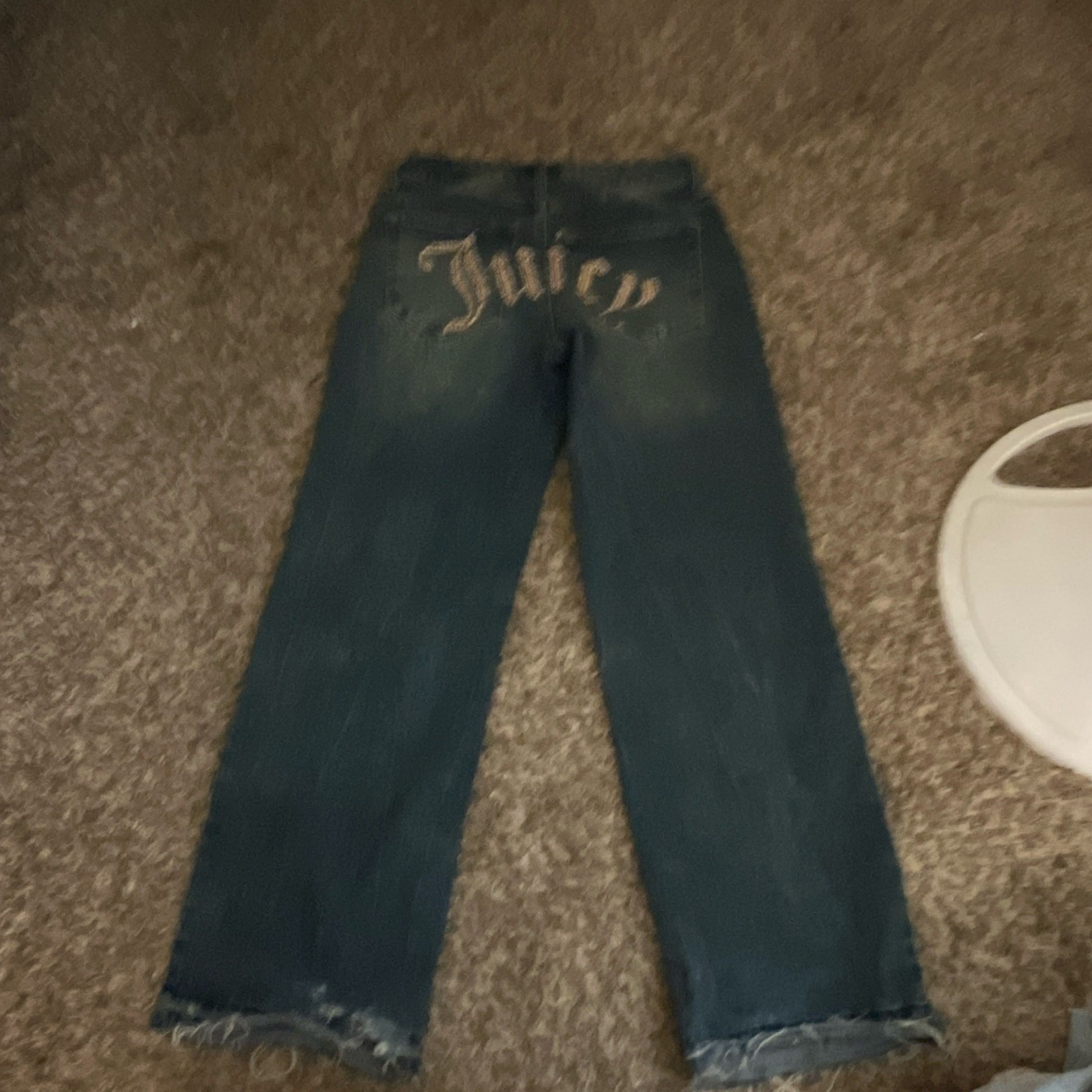 Juicy Couture Womens Blue Medium Wash Straight Jeans Mid Rise Stretch Size 4
