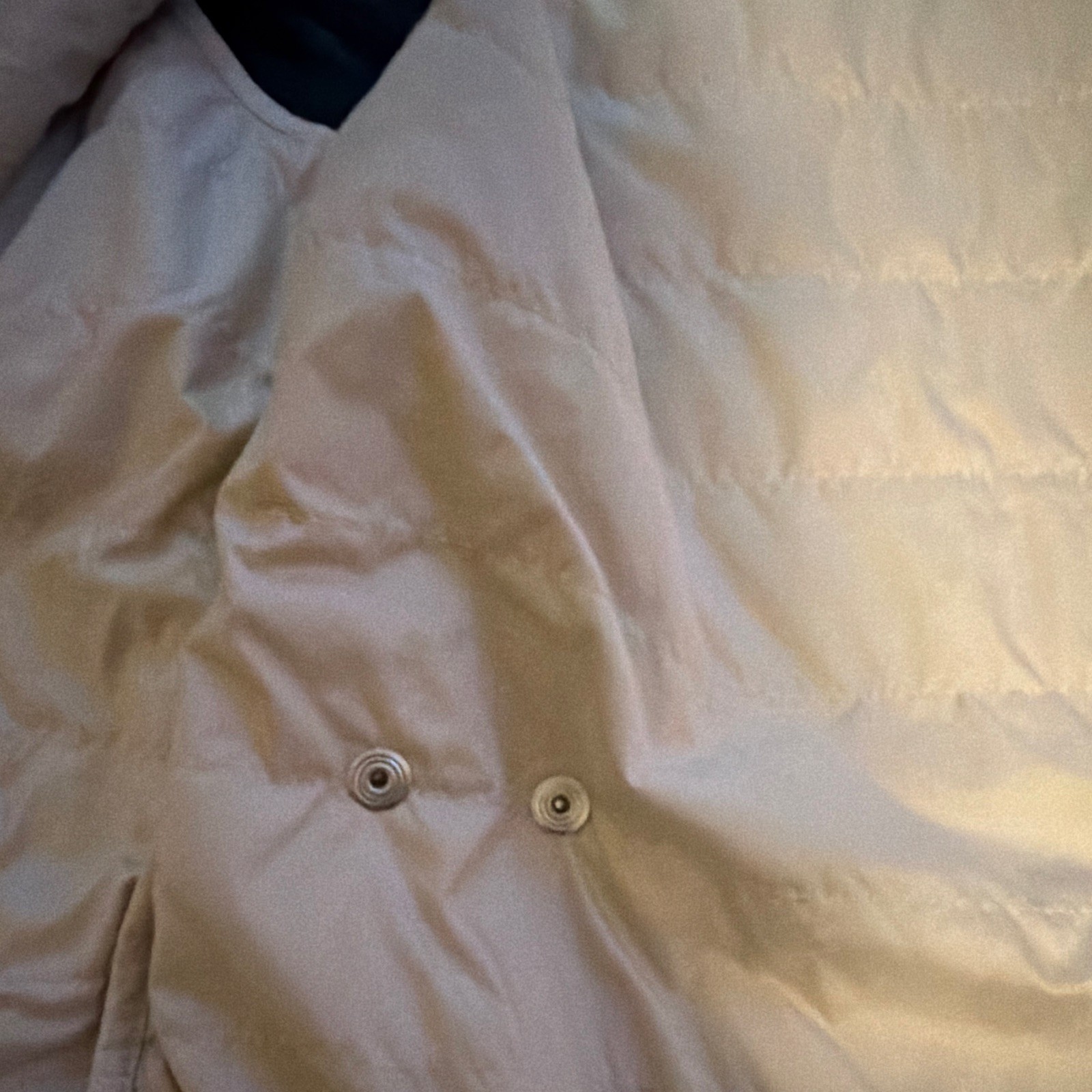 Peter Millar Men’s Beige Full Zip Quilted Down Vest Stand-Up Collar Size L