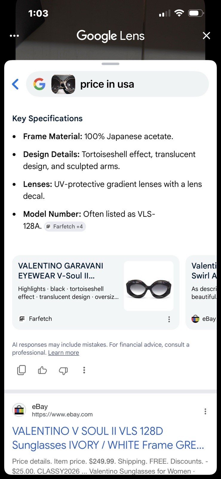 Valentino VLogo Oversized Sunglasses Black Frame Gray Tinted Lenses UV400