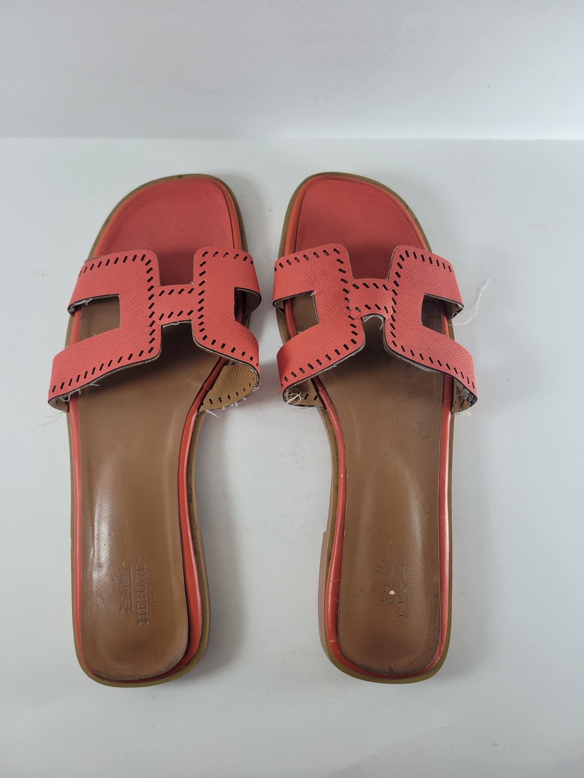 Hermes Patent Epsom Perforated Oran Sandals Woman’s Size 38 (About 8 US)