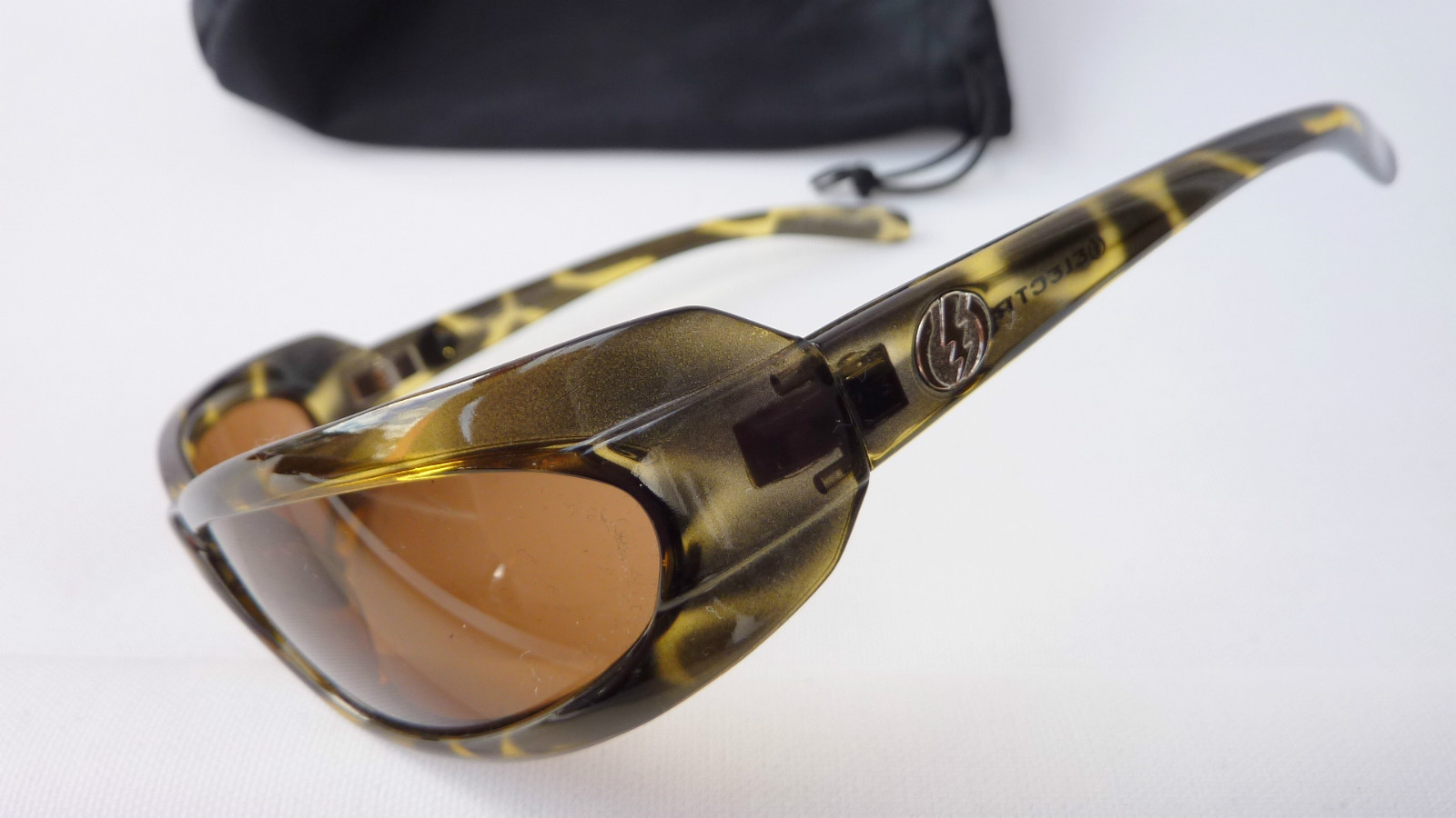 Large Curved Sunglasses Biker Glasses Sports Glasses Horn Effect Safety Glasses Size M