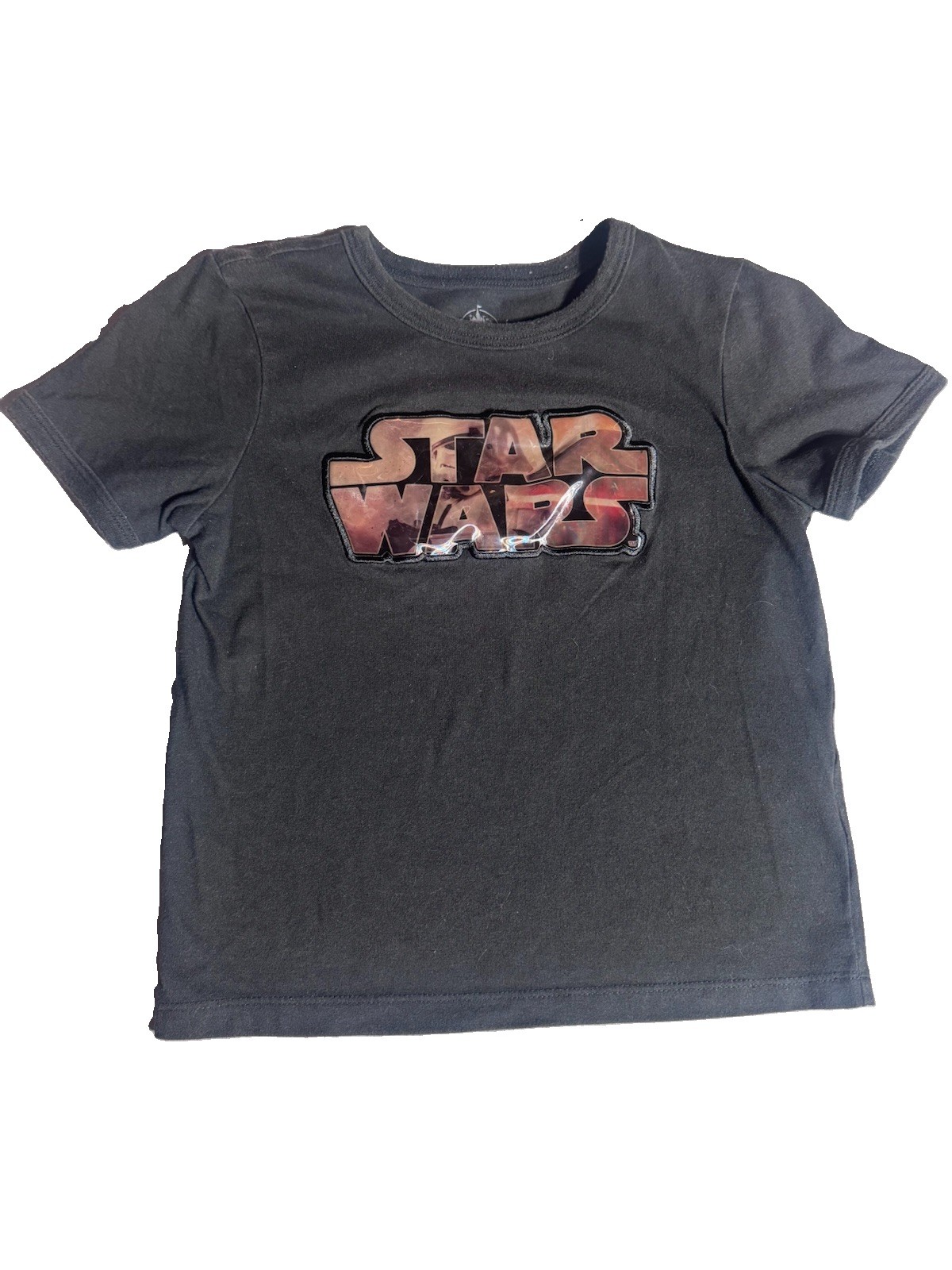 Disney Kids Boys Star Wars Darth Vader Applique Short Sleeve Shirt Black M 7/8