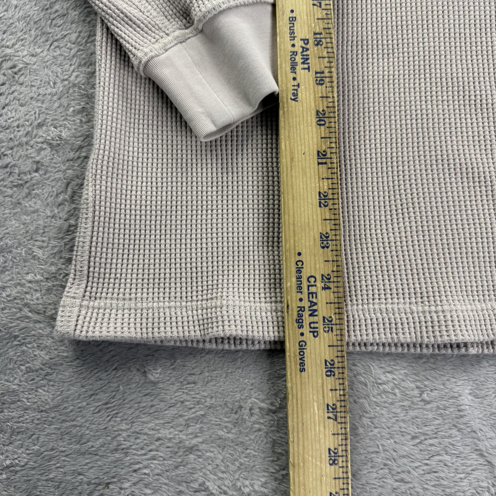 LL Bean Sweater Mens Medium Gray Signature Waffle Crew Thermal Slim Fit Heritage