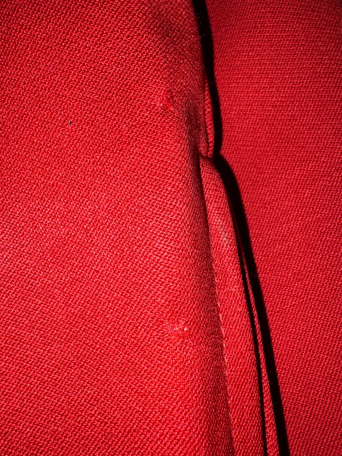 VINTAGE CLAUDE MONTANA CORAL RED VIRGIN WOOL ZIP UP JACKET SIZE: M