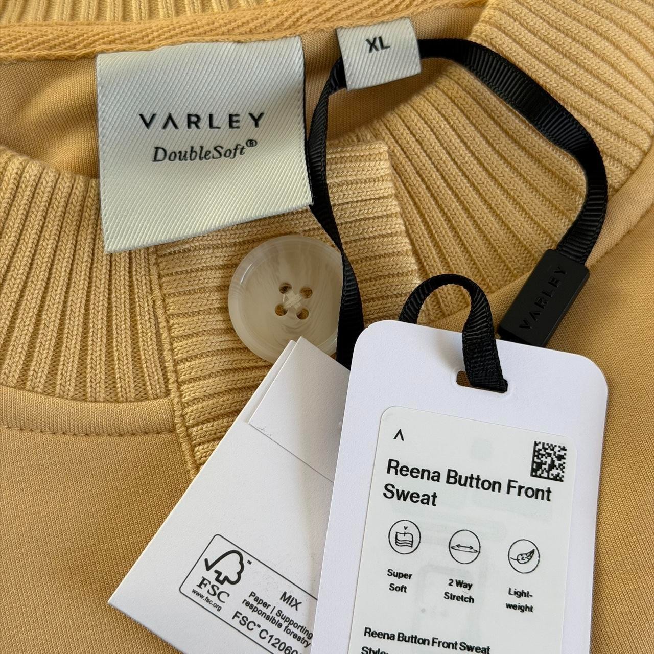 Varley Reena Button Front Sweat in Sahara Sun, Size X-Large